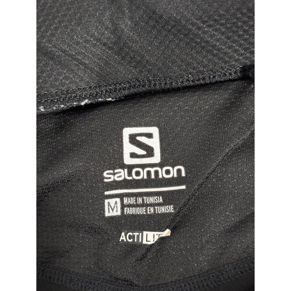 Salomon ActiLite Womens Running Leggings Black Zip Pocket Ankle Zips Size M - Picture 4 of 5